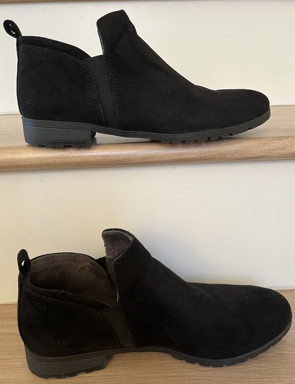 Dr. Scholl’s Ruler Black Microfiber Slip-On Ankle Bootie Loafer Shoes Womens 8M - Picture 4 of 10